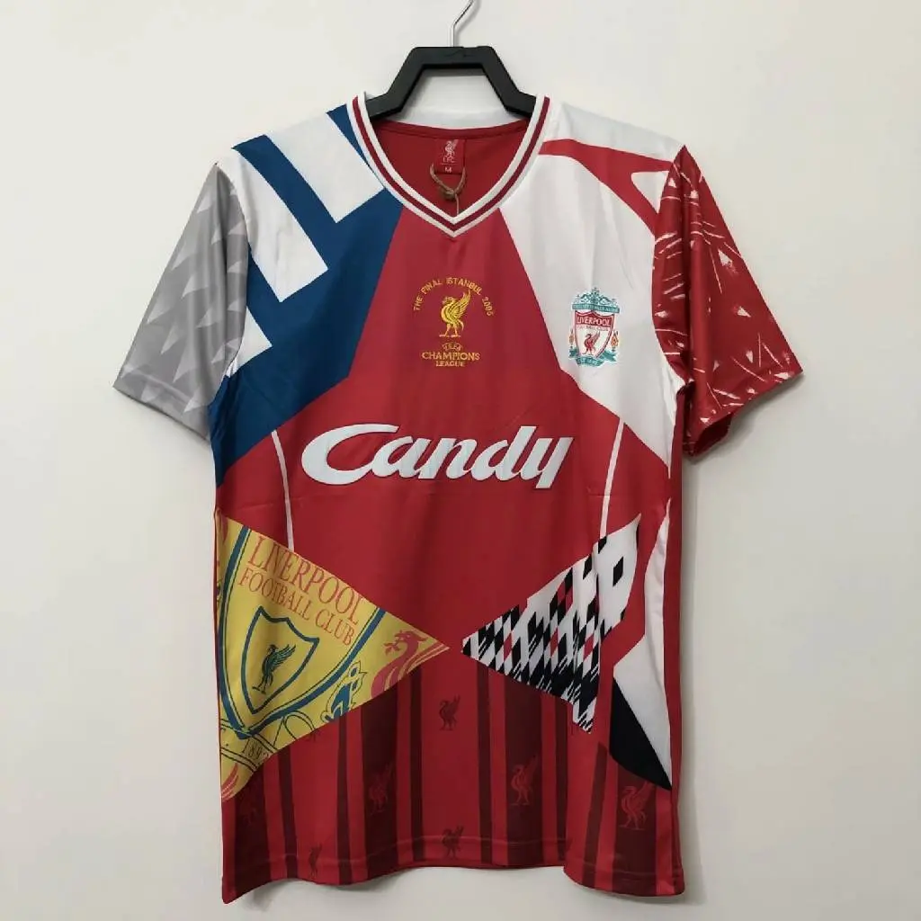 Camisola Retro Edição Especial Liverpool 2005 Final Istanbul